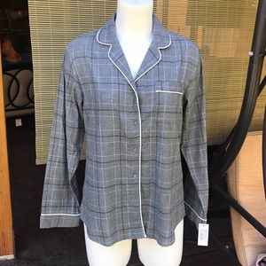 Gray Plaid PJ Top